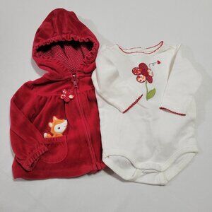 Gymboree Adorable Fox Used 6-12 month Hoodie. Outlet Used Bodysuit Mixed Bin Z27